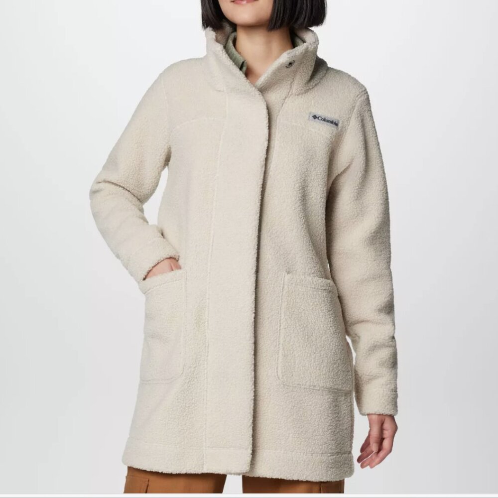 Columbia Panorama Cream Long Jacket Sz XL
